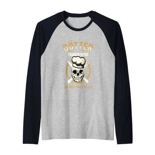 Götter tragen Weiß der Rest trägt Teller für Köche Götter tragen Weiss die Rest wears plates for chefs Raglan Baseball Tee
