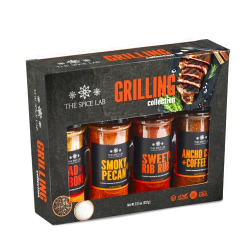 The Spice Lab BBQ Barbecue Spices and Seasonings Set - Ultimate Grilling Accessories Set - Gift Kit for Barbecues, Grilling, and Smoking - Great Gift for Men or Gift for Dad Made in the USA