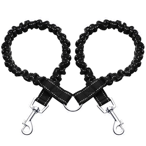 Adqefew Double Dog Lead Splitter Double Leash Coupler Adjustable Double Dog Outside Lead for Walking 2 Small to Medium Dogs on One Lead