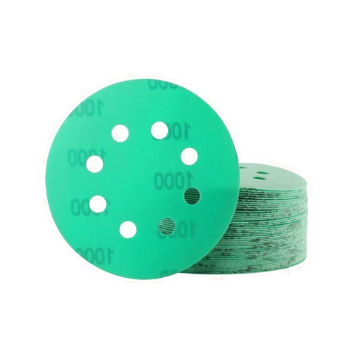 POLIWELL 5 Inch 8 Holes Sanding Discs 1000 Grit 50 Pack, Wet Dry Heavy Duty Sanding Disc Hook & Loop Polyester Film Backed Fine Sandpaper for Random Orbital Sander Car Paint Wood and Metal Polishing