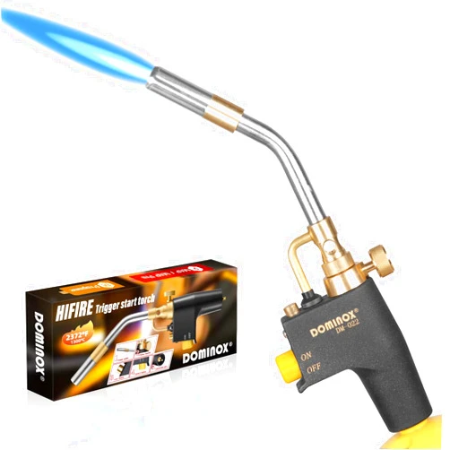 DOMINOX Propane Torch Head, High Intensity Torch Head Trigger Start Gas Torch, Map Gas Torch Kit for Propane, Map and Mapp Gas, Mapp Gas Torch, Soldering Torch Kit (Not Included Gas Tank)