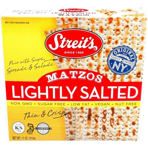 Streits, Lightly Salted Matzo, 11 Oz (Single)