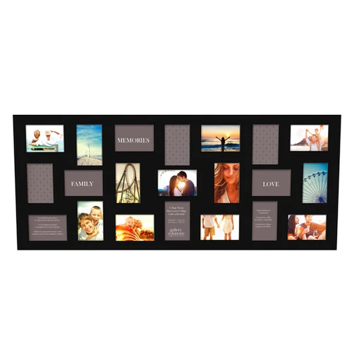 Gallery Solutions Flat Black 21 Opening Collage Wall Frame