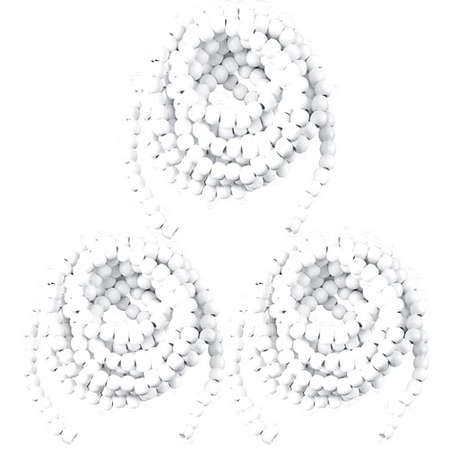 WILLBOND 3 Pieces 29.5 Feet Christmas Wooden Bead Garland Vintage Christmas Tree Bead Garland Round Bead Wreath for Christmas and Holiday Decorations (White)