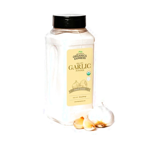HQOExpress Organic Garlic Powder – Non GMO, Kosher, USDA Certified Organic Garlic – Sweet and Sharp Aromatic Seasoning for Rubs, Marinades, Dressings and Burgers, 18 oz. Chef Jar