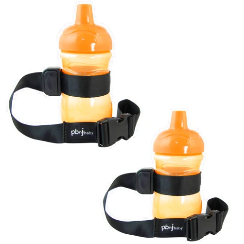 PBnJ Baby SippyPal Sippy Cup Holder Strap Leash Tether (Black 2-Pack)