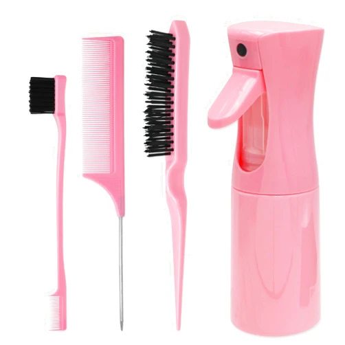 The Vintage Cosmetic Company Slick Bun Hair Misting Set for Women and Girls, Refillable Spray Bottle & Comb for Effortless Hair Styling and Refresh