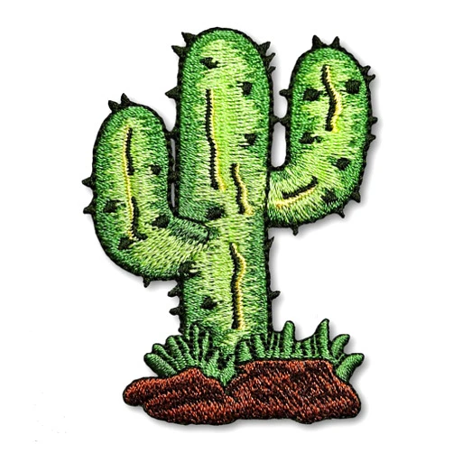PatchDeeDee Green Saguaro Cactus Desert Plant Nature Cacti Applique Iron Sew on Embroidered Patch for Backpacks Jeans Jackets Clothing Cute Design