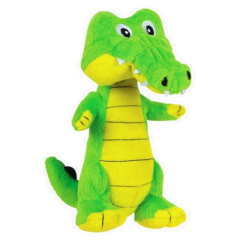 SmartPetLove Snuggle Puppy Tender-Tuffs Easy Grab - Plush Dog Toys - Standing Stuffed Green Crocodile with Tough Puncture Resistant Squeaker