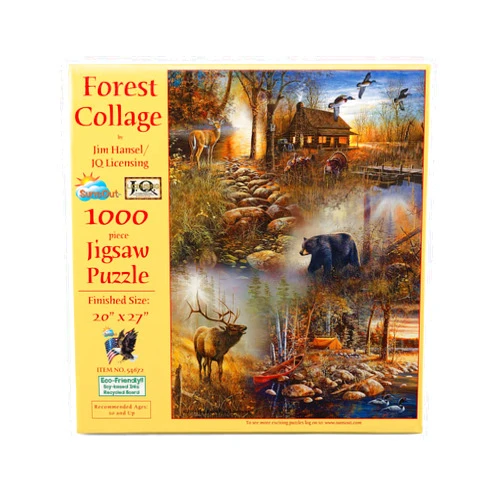 SUNSOUT INC - Forest Collage - 1000 pc Jigsaw Puzzle by Artist: Jim Hansel - Finished Size 20