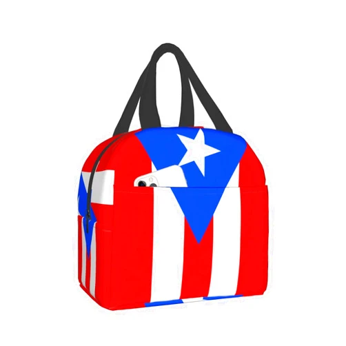 ZGXJJPP Lunch Bag for Women Men Pr Puerto Rico Flag Insulated Lunch Box for Adult Reusable Lunch Tote Bag for Work Picnic or Travel