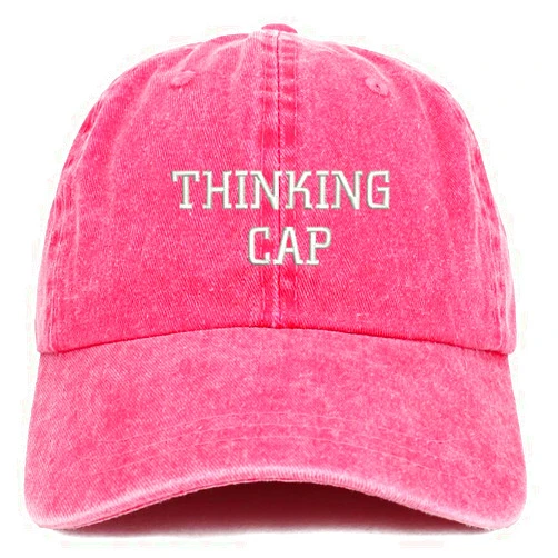 Trendy Apparel Shop Thinking Cap Embroidered Washed Cotton Adjustable Cap