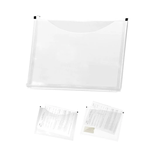 Bravo Enterprise Zippered Letter Size Clear Translucent File Folder Pouch Zip lock Waterproof Bag Seamless Slider Closure, Envelopes, Presentation documents, Contracts, Business files 3 per Pack (Clear)