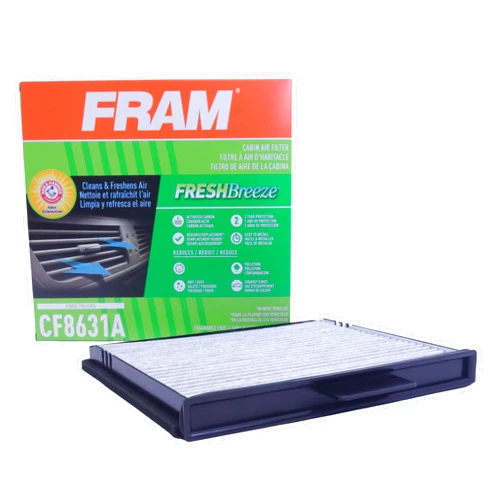 FRAM Fresh Breeze Cabin Air Filter Replacement for Car Passenger Compartment w/Arm and Hammer Baking Soda, Easy Install, CF8631A for Select Ford Vehicles , white