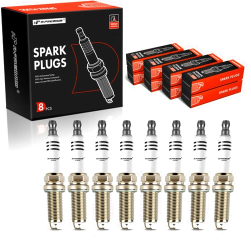 A-Premium Iridium Platinum Spark Plugs Compatible with Land Rover Range Rover 2010-2017, Range Rover Sport 2010-2017, LR4 2010-2013 & Jaguar XF, XJ, F-Type, XK, XFR, XFR-S, XJR, XJR575, XKR, Pack of 8