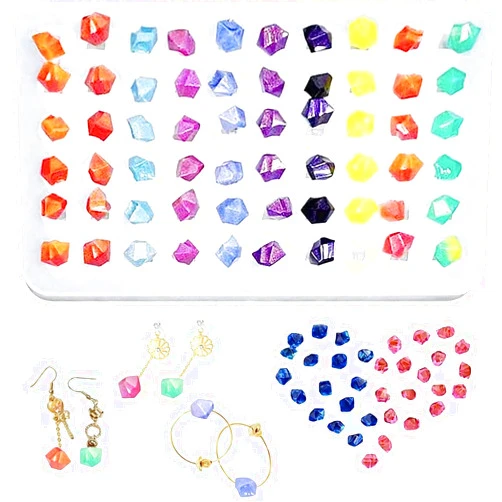 Angel Wings Super Glossy Silicone Mold 60 Cavities for Mini Gems 3D Diamond Gem Epoxy Resin Casting Mold Resin Molds for DIY Crystals Stone Jewelry Making Craft