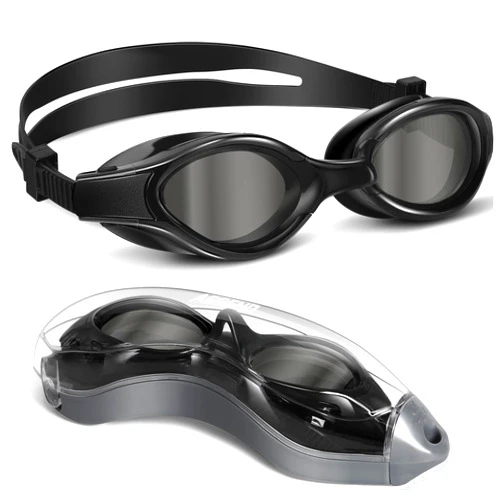 Aegend Polarized Swim Goggles, Upgraded Swimming Goggles High Nose Bridge Soft Silicone Anti-Fog No Leakage Adults Men Women
