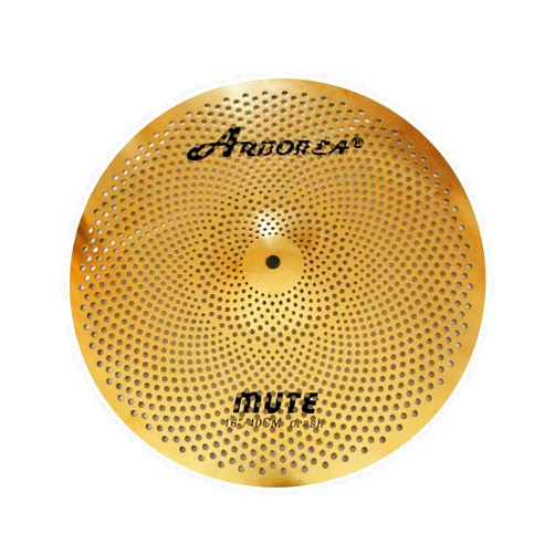 Arborea Mute Crash Cymbal 16 Inch Low Volume Crash Cymbal Golden Quiet Cymbal For Drmmer Practice