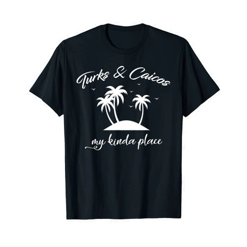 Turks and Caicos Bright Sunny Summer Beach Apparel Turks and Caicos Sunny Summer Palm Trees Caribbean Sea T-Shirt