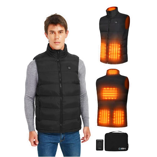 Coldbling Heated Vest for Men Women with 7.4V Battery Pack, 6 Heating Zones Unisex Heat Vest, Lightweight Warm Winter Vest
