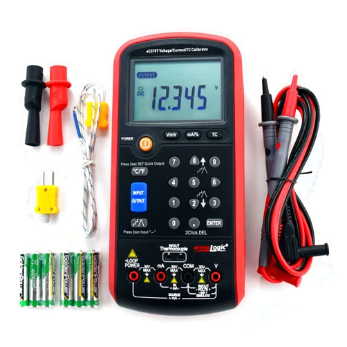 EnnoLogic Volt mA Thermocouple Loop Process Calibrator eC370T - 0-20V and 4-20mA Simulator – Portable Millivolt mA and Temperature Signal Generator and Meter for Transmitters, Current Loops, PLC