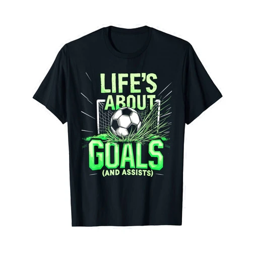 Soccer Lover Gifts for Soccer Player V9Z Soccer, Boys | Life's About Goals And Assists, Soccer Player T-Shirt