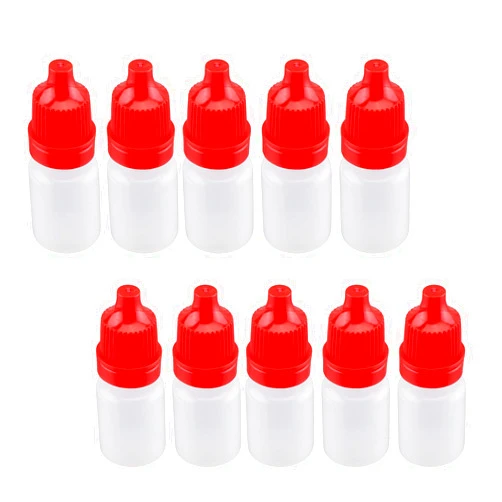Othmro 0.2oz PE Lab Eye Plastic Dropper Bottles 50pcs, 5ml Squeezable Eye Liquid Dropper Thin Mouth Via of Liquid Sample Seal Storage Bottle with Childproof Red Cap