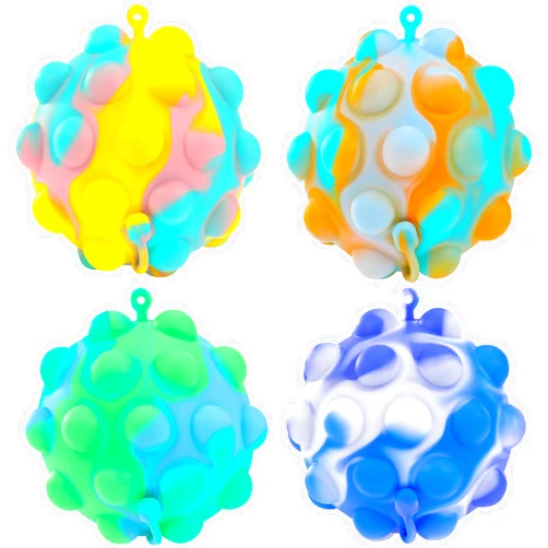 Genuvi 4 PCS Pop Fidget Toys Its Ball Toy Stress Balls It Pop Fidgets Pack Party Favors for Kids Toys Autism Sensory Toys Bulk Squeeze Toys Toddler Toys for Boys Adult Stress Relief Easter Basket Stuffers