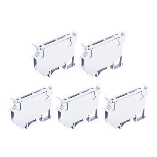 MECCANIXITY DIN Rail Mount Fuse Holder Terminal Blocks Screw Type Grey UK5 Pack of 10