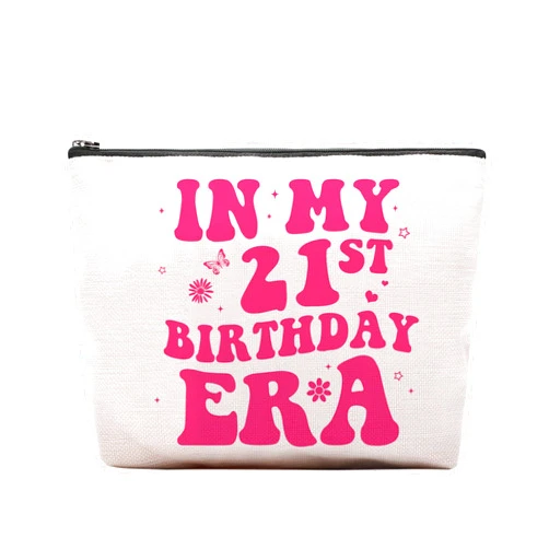 CEASQVAA 21 Year Old Gift Ideas Makeup Bag, 21st Birthday Gifts for Women,In My 21st Era Birthday Decorations Makeup Cosmetic Bags Travel Pouch for Her Sister Daughter Niece