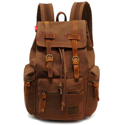HuaChen Vintage Canvas Backpack,17