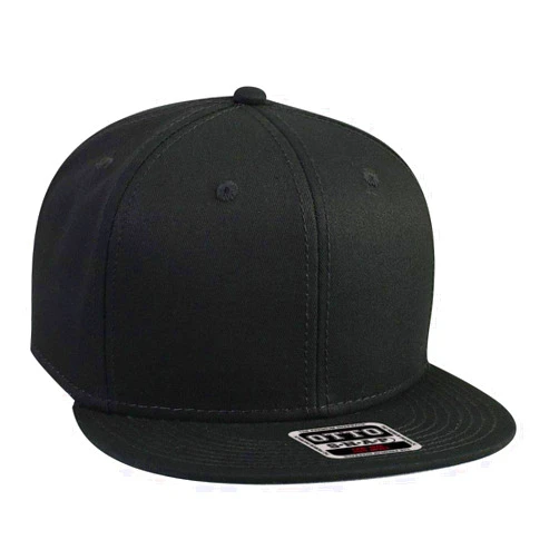 OTTO SNAP Cotton Twill Round Flat Visor 6 Panel Pro Style Snapback Hat