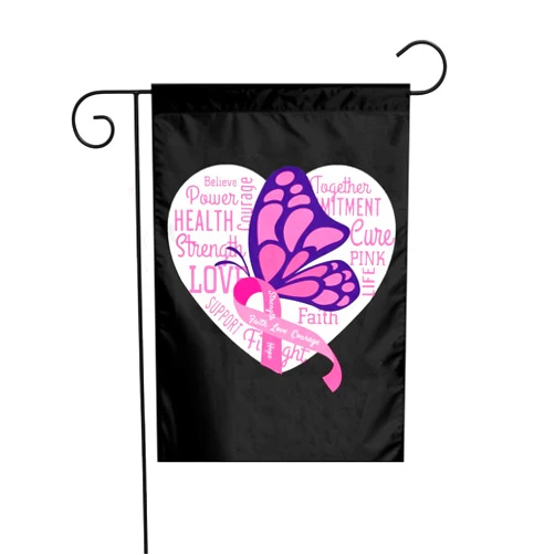 HOCLOCE Breast Cancer Outdoor Flag Spring Summer Garden flag 12x18 in Indoor House Yard Double Sided Flags Garden Decor Holiday