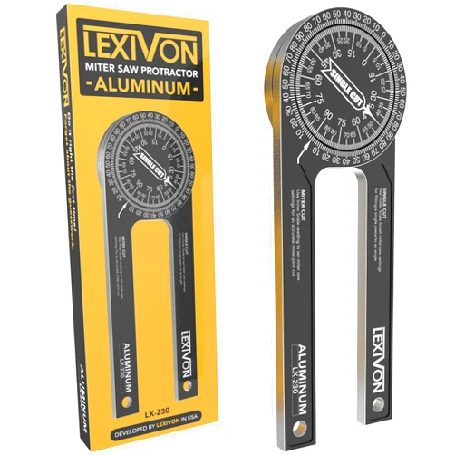 LEXIVON Aluminum Miter Saw Protractor | 7-Inch Rust Proof Angle Finder Featuring Precision Laser Engraved Scales (LX-230)