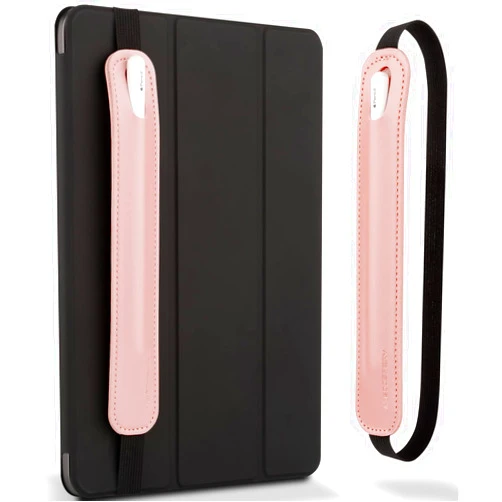 Goospery Pencil Holder Compatible with Apple Pencil Case (1st & 2nd Generation) Stylus Pen Sleeve PU Leather Accessories Elastic Band for All Tablets Including iPad Pro 12.9 11 inch Air 4th - Pink