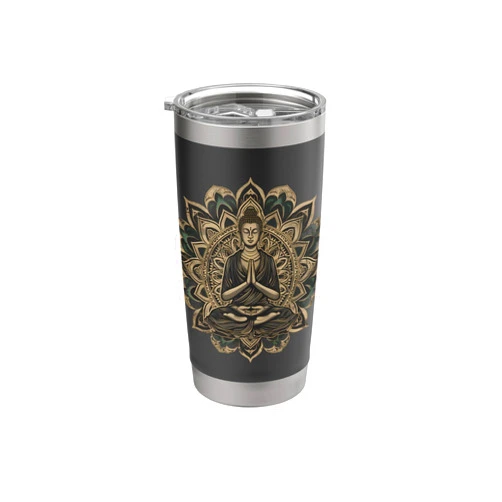 Spiritual Buddha Mediation Meditation Zen Buddha Buddhist Hindu Mandala Spiritual Stainless Steel Insulated Tumbler