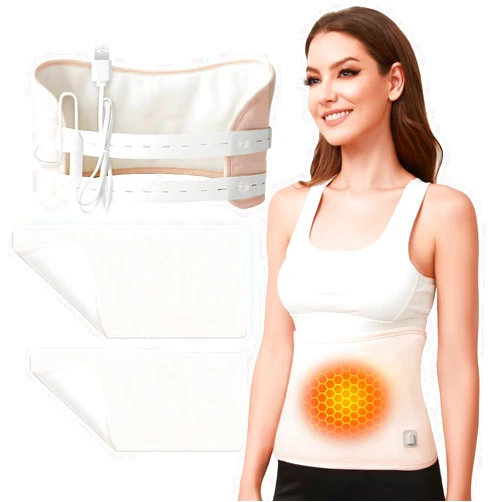YEXIAOBOY Heated Castor Oil Pack Wrap, Organic Cotton Electronic Heating Castor Oil Pack, Come with Water-Repellent Cotton Flannel Pad for Moisturizing Skin Friendly Stomach Wrap