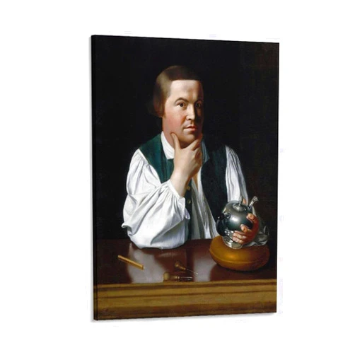 Jefuzh Paul Revere Portrait Poster Canvas Wall Art Posters For Room Aesthetic And DecorPoster For Bedroom Living Room Bedroom Office Decor Print08x12inch(20x30cm)