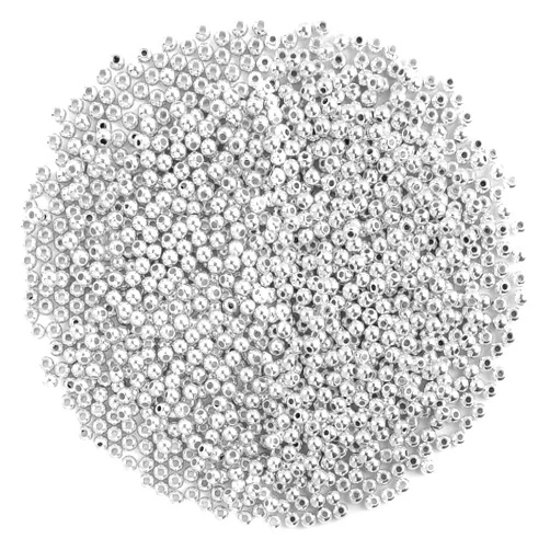 DECYOOL Small Silver Spacer Beads - 1200pcs, 4mm Smooth Round Beads for Jewelry Making, Ideal for Bracelets