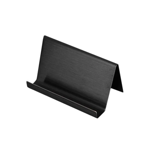 Lasenersm 1 Piece Stainless Steel Business Card Holder Stainless Steel Business Card Display Stand Desktop Card Display Name Card Holders Name Card Stand Business Card Rack, Black