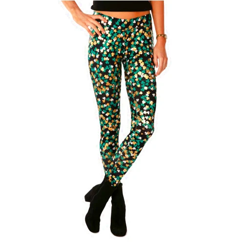 Tipsy Elves Fun St. Patrick's Day Leggings for Women for Parties and Festivals High Waisted and Low Waisted Styles