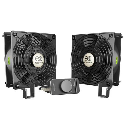 AC Infinity AXIAL S1238D, Dual 120mm Muffin Fan with Speed Controller, UL-Certified for Doorway, Room to Room, Wood Stove, Fireplace, Circulation Projects