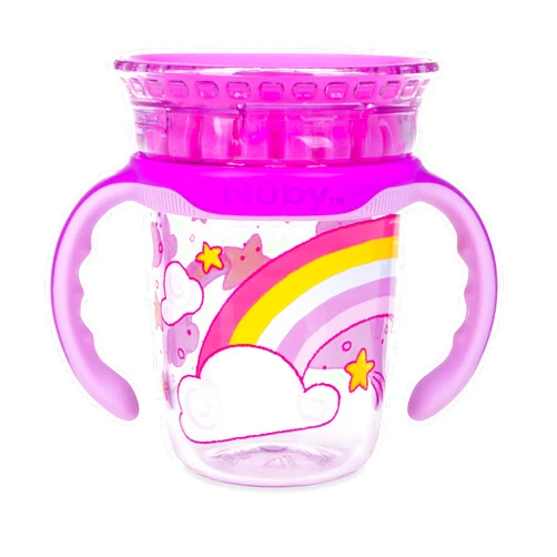 Nuby 2-Handle 360 8 oz Tritan cup, Colors/Prints May Vary