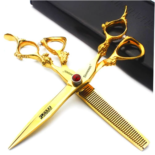 AXEMOORE Hair Scissors 6/7/8/9-inch 440C High Hardness For Hairdressers Haircuts Cuttinging Scissors Professional Haircut (7 inch-2pc)
