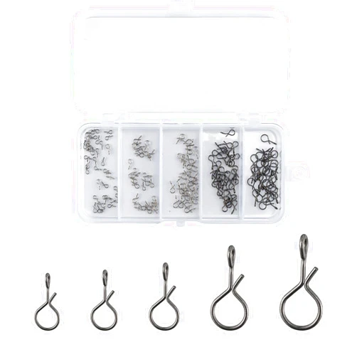 Alwonder 150-Pack Fly Fishing Snaps Twist Clips, 3/5 Sizes Stainless Steel Quick Change Lure Snaps No Knot Clip Quick Snap Fast Snap Lure Connector for Jigs Lures Fishing Clips Swivels Terminal Tackle