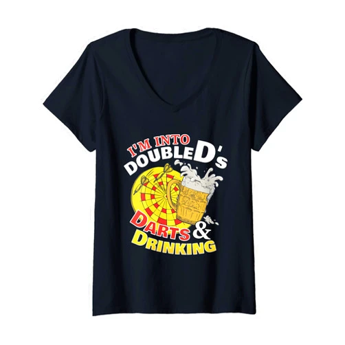 Humor for dart throwing and dart drinking team Womens Adult humor for dart player in pub funny dart V-Neck T-Shirt