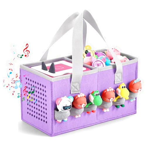 Seracle Carrying Case Travel Felt Bag Compatible with Toniebox Starter Set and Tonies Figurine (Lilac)