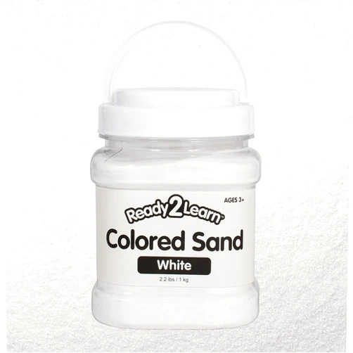 READY 2 LEARN Colored Sand - White - 2.2 lbs - Play Sand for Kids - Perfect for Arts and Crafts, Sensory Bins, Wedding Decorations and Vase Filler
