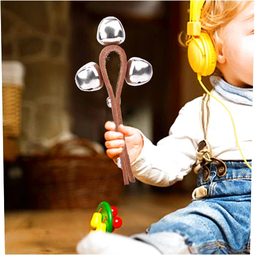Srliya 3 Bells Jingle Handbell Shaker Bell Ring Kids Music Educational Toys Percussion Instruments