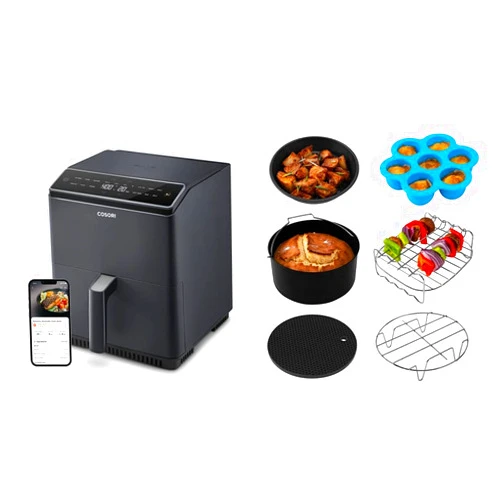 COSORI Air Fryer 6.8Qt, Dual Blaze with 360 ThermoIQ Tech & Air Fryer 6.8Qt, Dual Blaze with 360 ThermoIQ Tech - Using Upper and Lower Heating Elements